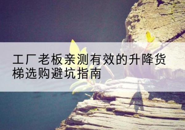 顺河升降货梯怎么选-工厂老板亲测有效的升降货梯选购避坑指南